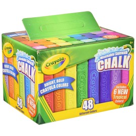 Crayola Washable Sidewalk Chalk, Pack of 48