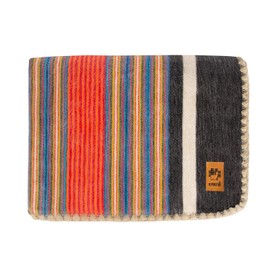 Alpaca Wool Blanket - Throw Size Bed Blanket - Alpaca Throw Blankets - Best Gift & Warm Blanket Throw, Lightweight, Couch or Camp- Outdoor Blanket - 64 x 45 inches (Orange & Blue)