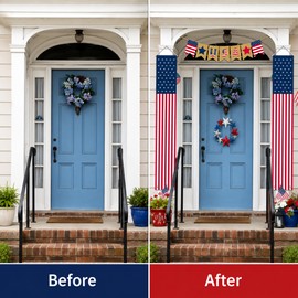 USA Stars & Stripes Door Banner for Patriotic Decor – Polyester Wall Hanging Sign for 4th of July Parties