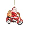 Sass & Belle Santa On A Motorbike Shaped Bauble