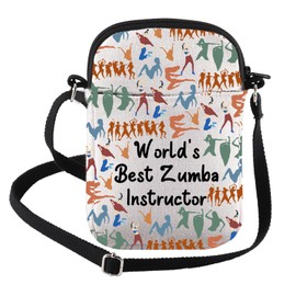 FEELMEM Zumba Teacher Gift Zumba Instructor Gift World's Best Zumba Instructor Crossbody Bag Zumba Dance Teacher Gifts