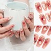Sun&Beam Nails Handmade Long Coffin Ballerina Nail Tips with Cute