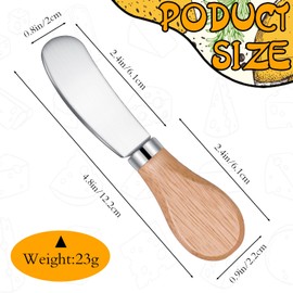 Gosodeny 6 Pcs Cheese Spreader Knives Stainless Steel Butter Spreader Knives With Handle Spreader Charcuterie Utensils Christmas Cheese Cold Butter Jam Pastry making Cocktail Spreading Knife