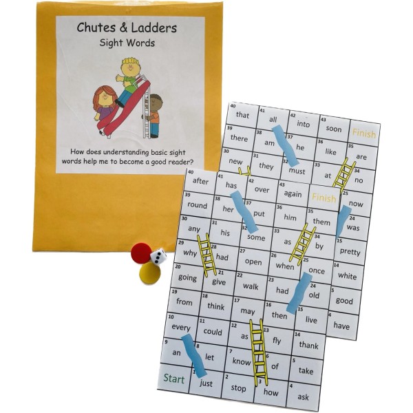 Unbranded Education Learning Resource Game Activity Sight Words Chutes &