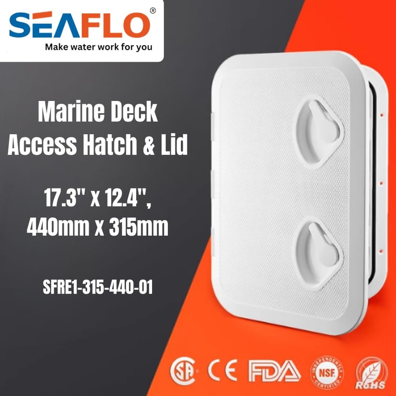 SEAFLO Marine Boat Deck Rectangular Access Hatch - 12.4" x