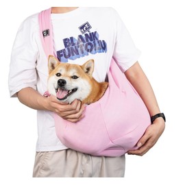 CYBERNOVA Small Pet Dog Cat Sling Carrier for 3-15lbs, with Pocket,Hand-Free Pet Bag Dog Cat Puppy Carry Bag for Travel and Walking Outdoor (Pink)