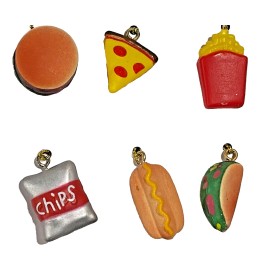 MY LITTLE CHRISTMAS NEW 8 PC MINI  1" KIDS FAVORITE FOOD ORNAMENTS FREE SHIP