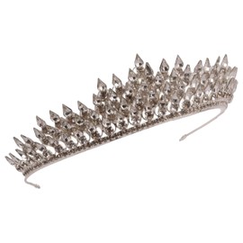 LIMELIA Elegant Silver Crystal Tiara Crown Headband | Handcrafted Bridal Princess Crown for Wedding & Parties, 1 Count (Pack of 1), Metal