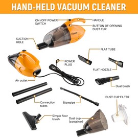 Hoteche Corded Stick Vacuum Cleaner, 15KPa Suction Power, 0.8L Dirt Capacity, High-Efficiency Electric Broom for Home & Office Cleaning
