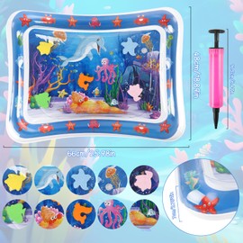 SULOLI Wassermatte Baby Wasserspielmatte Bauchlage Spielzeug mit Pumpe für Baby vom Wachstum Geschenk Fühlbildung (Delfin)
