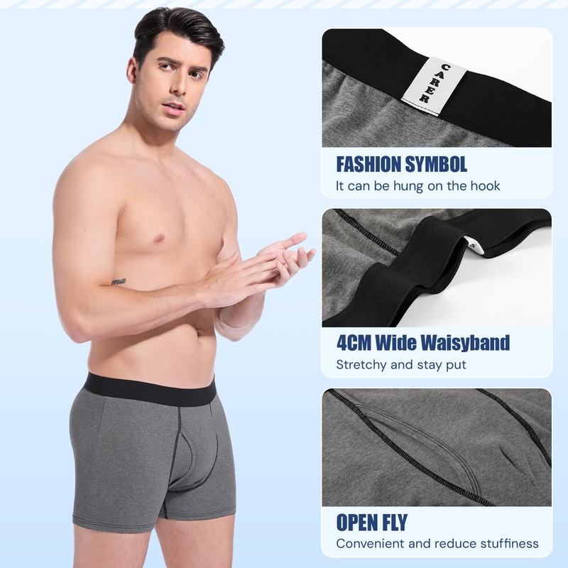 Carer Incontinence Underwear for Men Washable Mens Incontinence Boxer Briefs