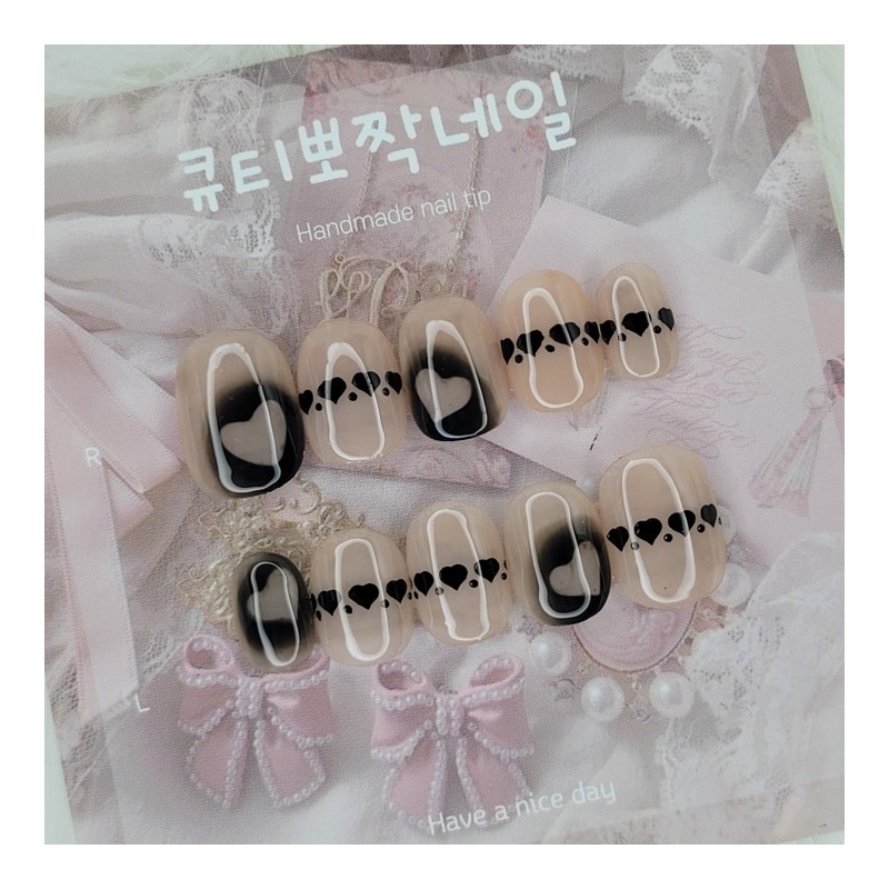 Shadow Heart Handmade Nail Tip - Water Drop / 쉐도우