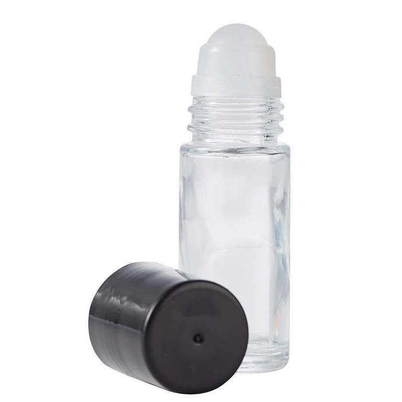 4PCS 30ml Essential Oil Roller Bottles, Empty Refillable Clear Glass