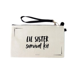 Gifts or Presents for Lil Sisters, Lil Sister Survival Kit, Novelty Bag for Cosmetic Makup Bags, Pencil Case, Travel Organiser Zipper Pouch - cb1744