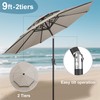 FLAME&SHADE 9ft Patio Umbrella - 2 Tiers Outdoor Umbrella with