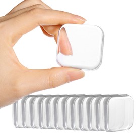 HICOBOS Door Stopper Wall Protector - Wall Shield Bumper Guard from Door Knobs,Sturdy Self Adhesive,Soft and Transparent,Washable Reusable Shock Absorbent Gel for Home Office (Thicken Square, 12pcs)