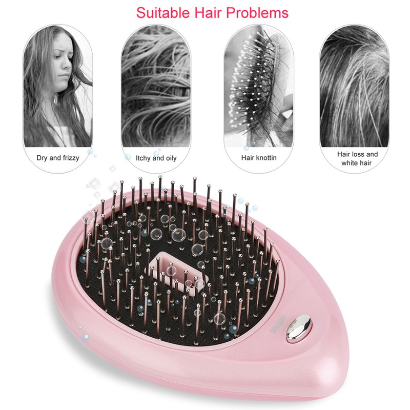 Portable Electric Ionic Scalp Massaging Caring Brush Vibration Massage Comb