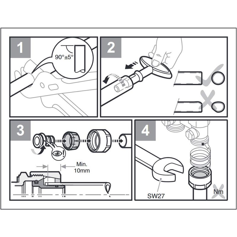 Simplex Compression Fitting Set A3 Plastic Clamping Ring and Grommet