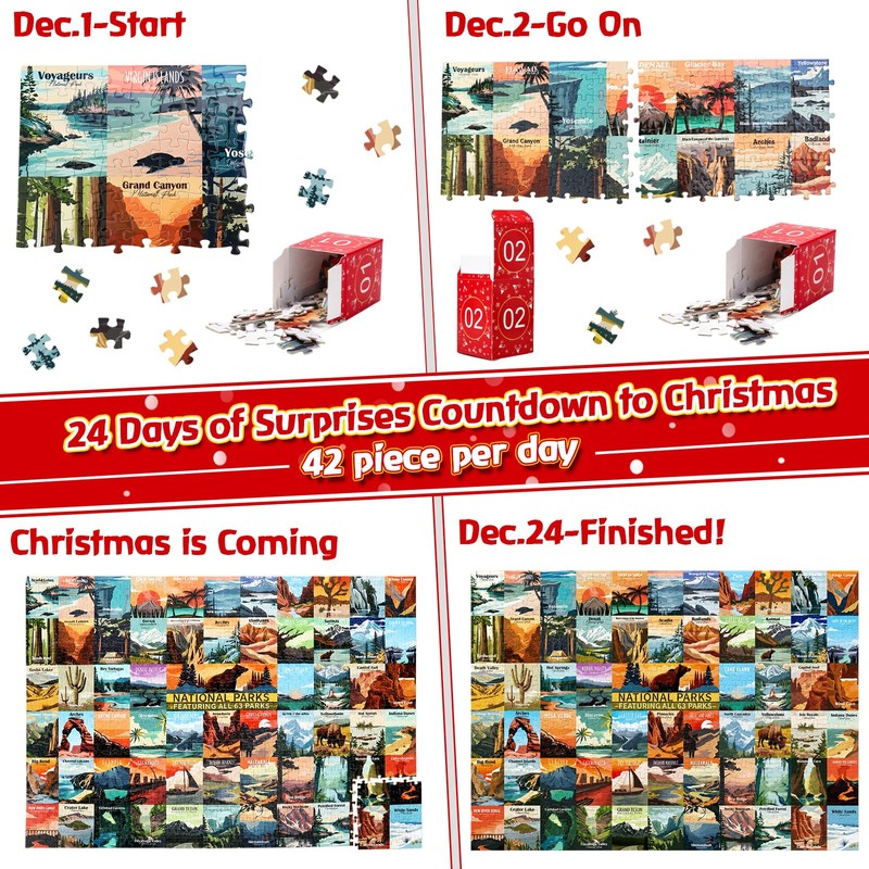 National Parks Puzzle Advent Calendar 2026 – 24 Days Countdown