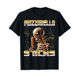 Mozzarella Sticks Bootleg Rap CDs Style Funny Meme Skeleton T-Shirt