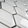 BT-PM7 White Glossy Diamond Shape Beveled 3D Porcelain Mosaic Tile