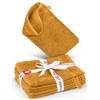DecoHomeTextil Hand Towel Set, 6 Face Cloths in Mustard Made