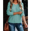 Ebifin Women's Crew Neck Pullover Sweater Solid Color Casual Warm