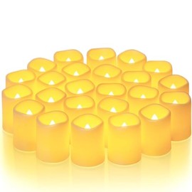 Velas de te,Velas LED Sin llama-24 Velas LED, Velas, Color cálido, Funciona con Pilas, decoración suministros creativos (24 Piezas)