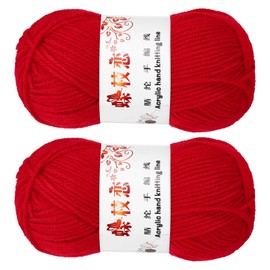 sourcing map 2PCS Crocheting Yarn,Pale Red 4 Ply Acrylic Yarn 100g Sport Weight Yarns Bulk Soft and Fluffy Yarns for Knitting DIY Crochet Handicraft Blankets Gift,197 Yards