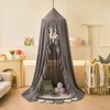 ZIQINPSQ Bed Canopy for Girls with Ruffled,Princess Round Dome Children