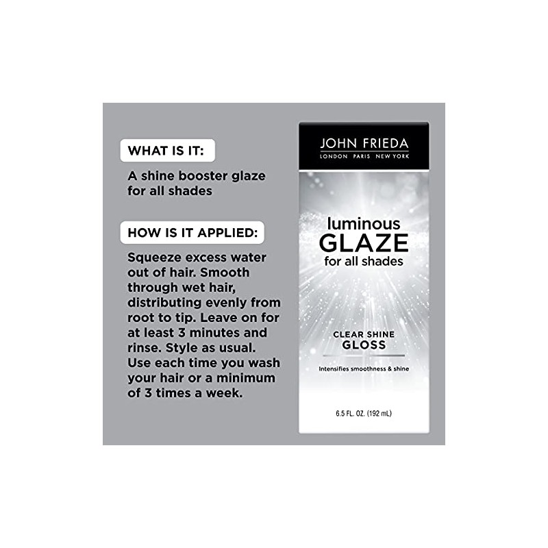 John Frieda Luminous Glaze brillo transparente, 6.5 onzas