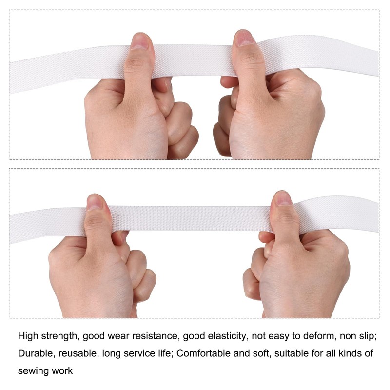 sourcing map Twill Wide Elastic Band Double-Side 3cm(1.2") Flat 2