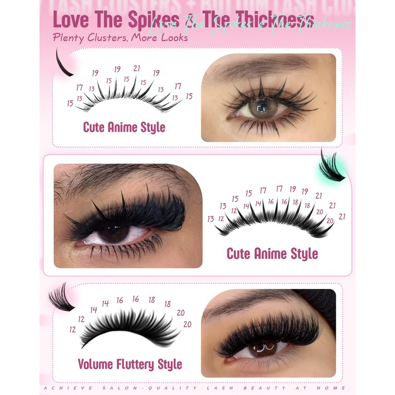 Spikes Eyelash Clusters Volume Lash Clusters Kit DIY Salon-Grade Lash