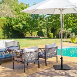 Tangkula 36LBS Square Umbrella Base, Heavy Duty Patio Umbrella Base Stand with 3 Adapters, 20”x20” Weighted Outdoor Umbrella Stand with Adjustable Foot, Suitable for Backyard, Deck, Poolside