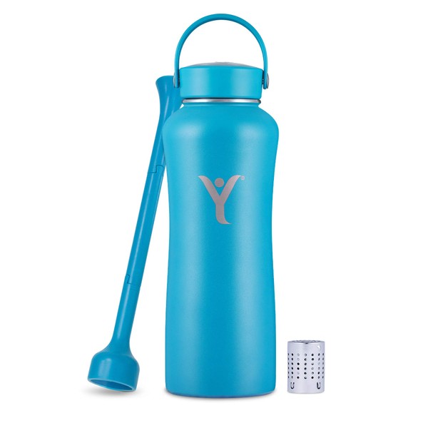 DYLN 40 oz Alkaline Water Bottle | Creates Premium Water up to 9+ pH | Keeps Cold for 24 Hours | Vacuum Insulated 316 Stainless Steel | Wide Mouth Cap | DYLN Blue, 40 oz (1.2 L)