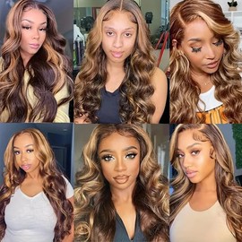 Highlight Bundles Ombre Body Wave Bundles 16 18 20 Inch 8A Grade Peruvian Virgin Remy Hair Double Weft Hair Extensions