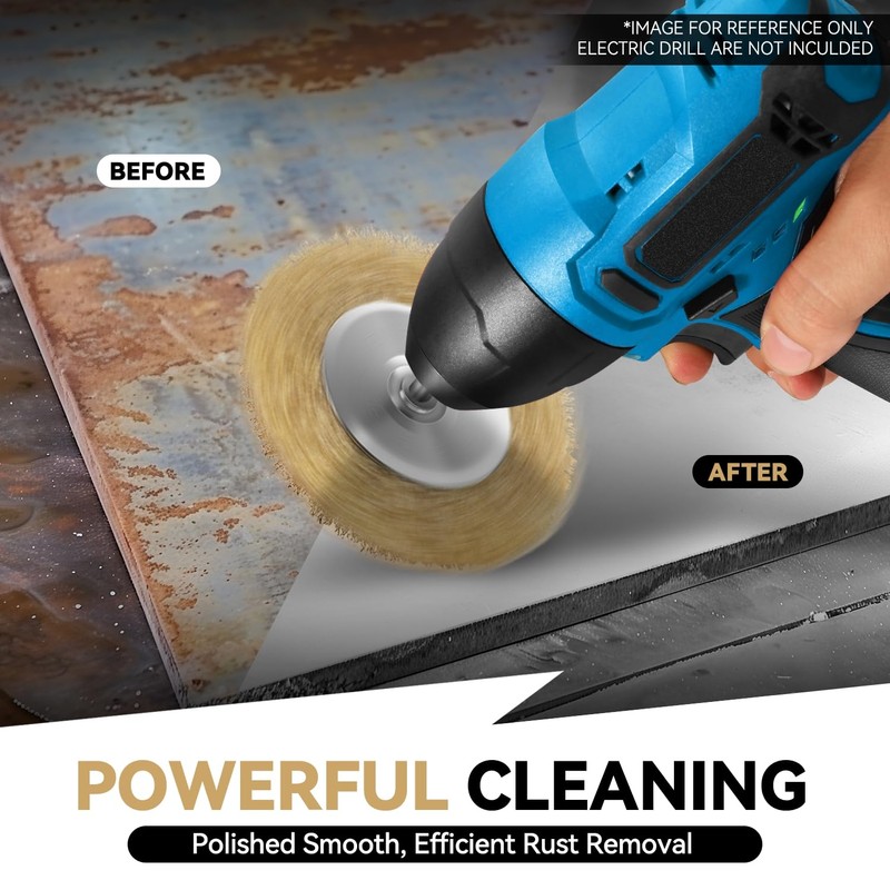Auto Dynasty 4" Brass Coated Wire Wheel Brush with 0.2"