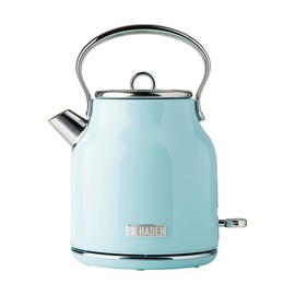 Haden Heritage 4 Slice Wide Slot Stainless Steel Body Retro Toaster and Heritage 1.7 Liter Stainless Steel Body Retro Electric Kettle, Turquoise