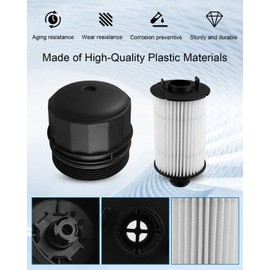 Engine Oil Filter and Housing Cap Cover Fit for Land Rover Defender 90 110 LR4 Range Rover Sport Velar 2010-2024 Replace MO383 LR010892 LR019477 LR011279