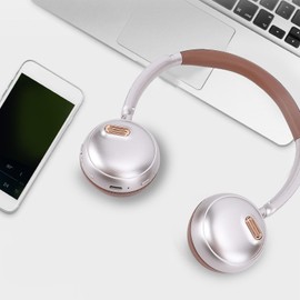 Asixxsix Active Noise Cancelling Headphones, ANC 5.4 Bluetooth Headphones Matte Texture Retro Wireless Over Ear Bluetooth Headphones for Travel, Home, Office (Brown)