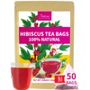 TeeLux Hibiscus Tea Bags, Natural Hibiscus Flowers Herbal Tea, Caffeine