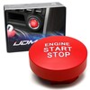 iJDMTOY TRD-Style Red Engine Push Start Button Replacement Cover Compatible