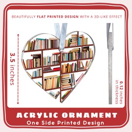 Book Lovers Gifts - Book Ornaments for Christmas Tree, Book Lover Christmas Ornaments - Gifts for Book Lovers - Book Ornament, Book Lover Ornament, Librarian Ornament - Acrylic Christmas Ornaments