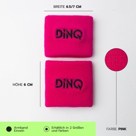 DINQ Pickleball Wristbands for Sweat Absorption and Support - Elastic Moisture Wicking Material (Pink, 6cm x 6.5-7cm)