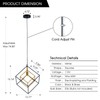 SHANSRUI Modern Geometric Chandelier, 1-Light Metal Pendant Light Fixture Black