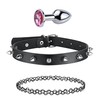 3 Gothic Choker Spikes Studded Choker PU Leather Collar Women's
