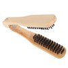 Healeved Shaped Wooden Hair Straightening Comb Static Bristle Brush for
