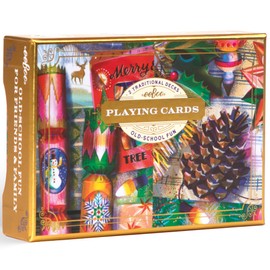 eeBoo Piece & Love: Christmas Decorations - Adult Playing Cards, Set of 2 Traditional Decks W/Beautiful Artwork & Gilded Edges, Vegetable Based Inks