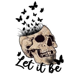 Horizon Decals Let It Be Vinyl Sticker Decal - 5 Inches Funny Skull Horror Stickers - for Vehicles Cars Bumper Helmet Motorcycle Window Adults Laptops Boat Cup Tumblers Bike Trucks