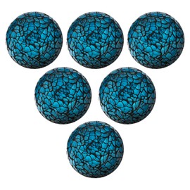 Kepfire 2.4 Inch Round Glass Sphere 6Pcs Mosaic Crackl Orbs Bowls Vases Dining Table Centerpiece Wedding Party ​Decorative - Blue